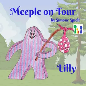 Meeple on Tour – Lilly der lila gestreifte Wandermeeple