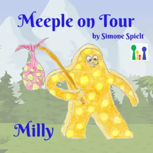 Meeple on Tour – Milly der gelb gepunktete Wandermeeple