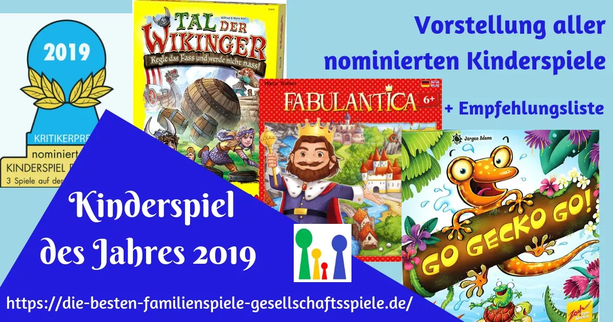 Kinderspiel des Jahres 2019 - alle nominierten Kinderspiele + Empfehlungsliste