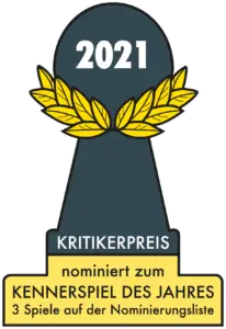 Nominiert zum Kennerspiel des Jahres 2021 - anthrazit farbenener Pöppel