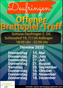 Deufringer Brettspiel-Treff Termine 2025