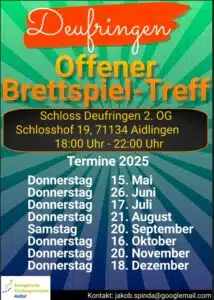 Deufringer Brettspiel-Treff Termine 2025