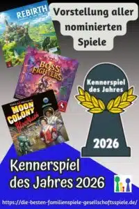Kennerspiel des Jahres 2026 - Vorstellung aller nominieren Brettspiele